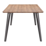 79" Wood Brown And Gray Steel Dining Table - Homeroots - Flyclothing LLC