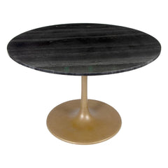 47" Gold Rounded Steel Pedestal Base Dining Table - Homeroots