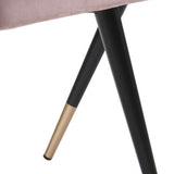 Set of Two Tufted Pink And Black Upholstered Velvet Windsor Back Dining Side Chairs - Homeroots