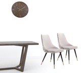 Set of Two Tufted Gray And Black Upholstered Velvet Windsor Back Dining Side Chairs - Homeroots