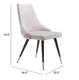 Set of Two Tufted Gray And Black Upholstered Velvet Windsor Back Dining Side Chairs - Homeroots