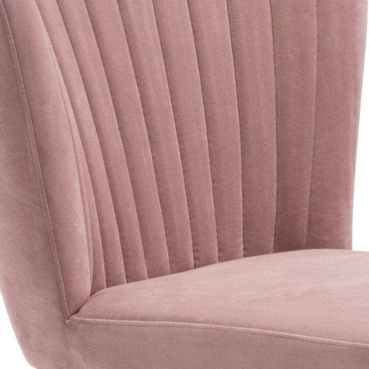 Set of Two Tufted Pink And Black Upholstered Velvet Wing Back Dining Side Chairs - Homeroots - Flyclothing LLC