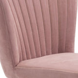 Set of Two Tufted Pink And Black Upholstered Velvet Wing Back Dining Side Chairs - Homeroots