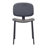 Set of Two Gray And Black Upholstered Faux Leather Open Back Dining Side Chairs - Homeroots - Flyclothing LLC