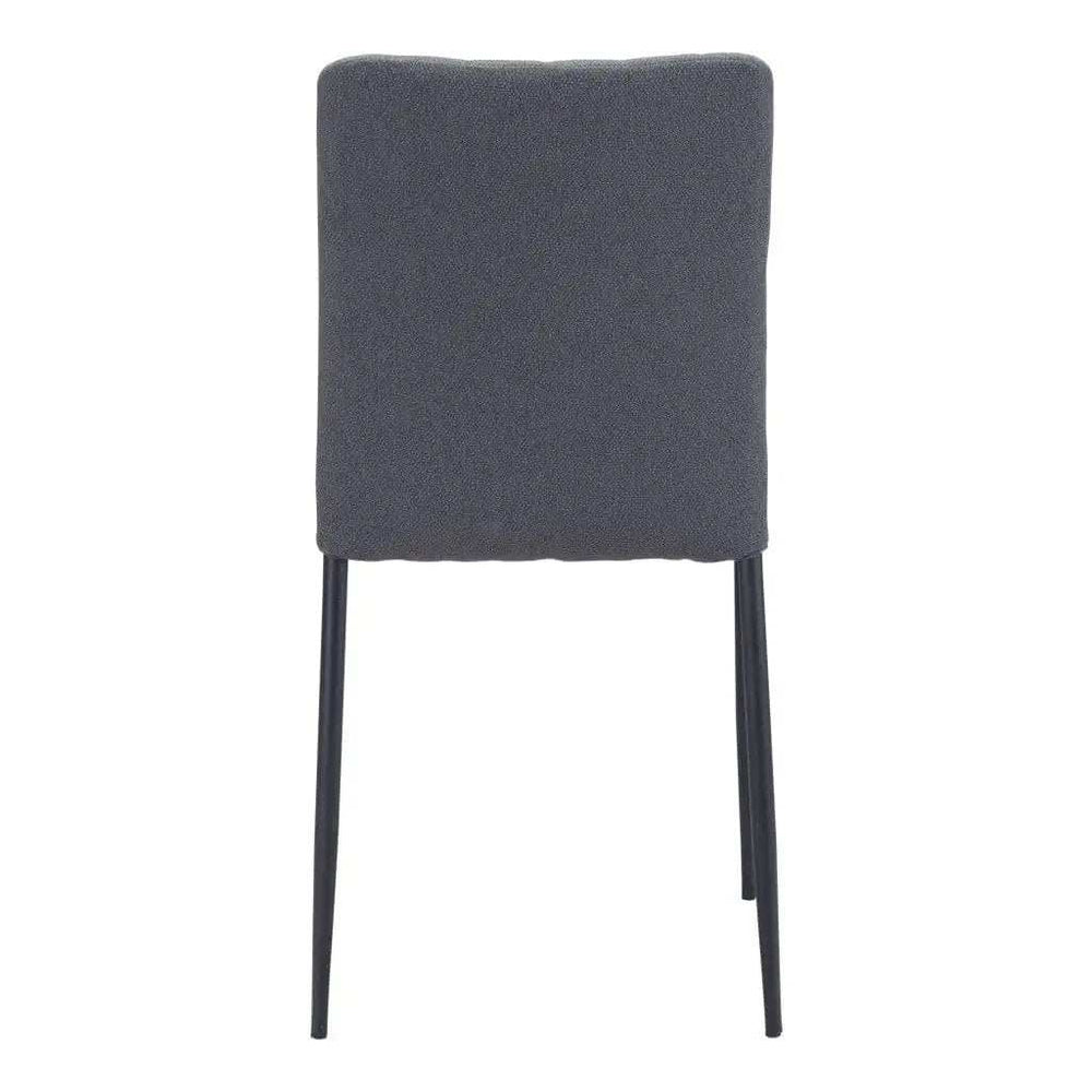 Set of Two Gray And Black Upholstered Fabric Dining Side Chairs - Homeroots - Flyclothing LLC