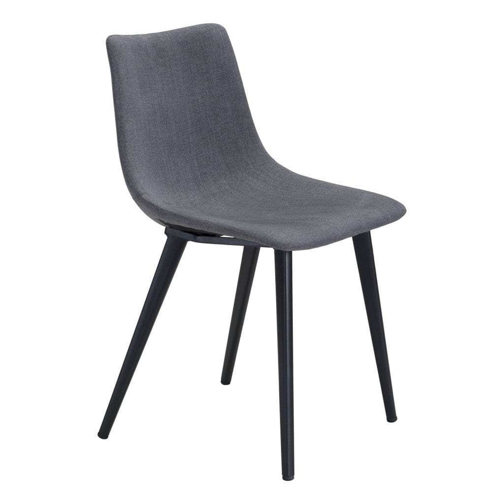 Set of Two Gray And Black Upholstered Fabric Dining Side Chairs - Homeroots - Flyclothing LLC