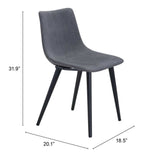 Set of Two Gray And Black Upholstered Fabric Dining Side Chairs - Homeroots - Flyclothing LLC