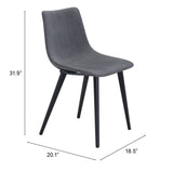 Set of Two Gray And Black Upholstered Fabric Dining Side Chairs - Homeroots