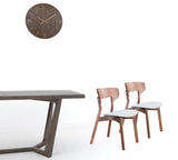 Set of Two Gray And Brown Upholstered Fabric Open Back Dining Side Chairs - Homeroots