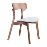 Set of Two Gray And Brown Upholstered Fabric Open Back Dining Side Chairs - Homeroots