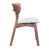 Set of Two Gray And Brown Upholstered Fabric Open Back Dining Side Chairs - Homeroots