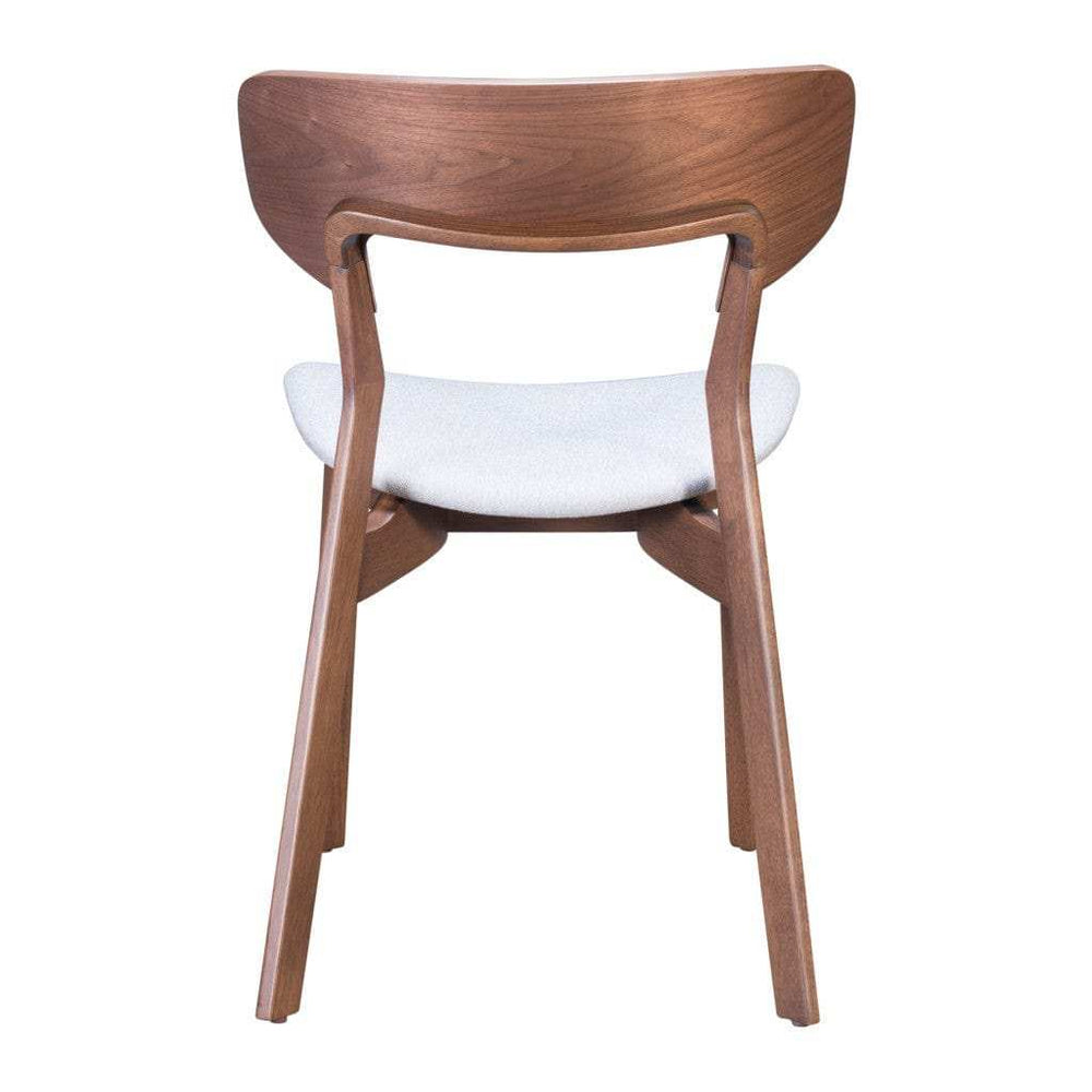 Set of Two Gray And Brown Upholstered Fabric Open Back Dining Side Chairs - Homeroots - Flyclothing LLC