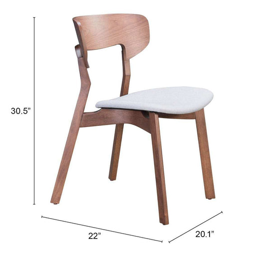 Set of Two Gray And Brown Upholstered Fabric Open Back Dining Side Chairs - Homeroots - Flyclothing LLC