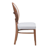 Set of Two Gray And Brown Upholstered Fabric King Louis Back Dining Side Chairs - Homeroots