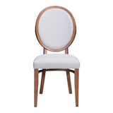 Set of Two Gray And Brown Upholstered Fabric King Louis Back Dining Side Chairs - Homeroots - Flyclothing LLC