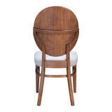 Set of Two Gray And Brown Upholstered Fabric King Louis Back Dining Side Chairs - Homeroots - Flyclothing LLC