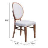 Set of Two Gray And Brown Upholstered Fabric King Louis Back Dining Side Chairs - Homeroots - Flyclothing LLC