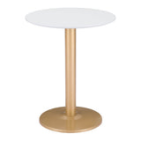 24" Gold And White Round End Table - Homeroots - Flyclothing LLC