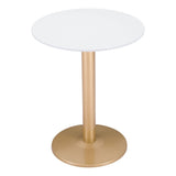24" Gold And White Round End Table - Homeroots - Flyclothing LLC