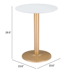 24" Gold And White Round End Table - Homeroots