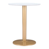 24" Gold And White Round End Table - Homeroots - Flyclothing LLC