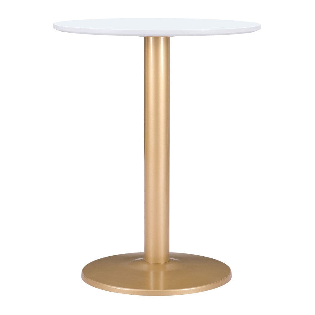 24" Gold And White Round End Table - Homeroots - Flyclothing LLC