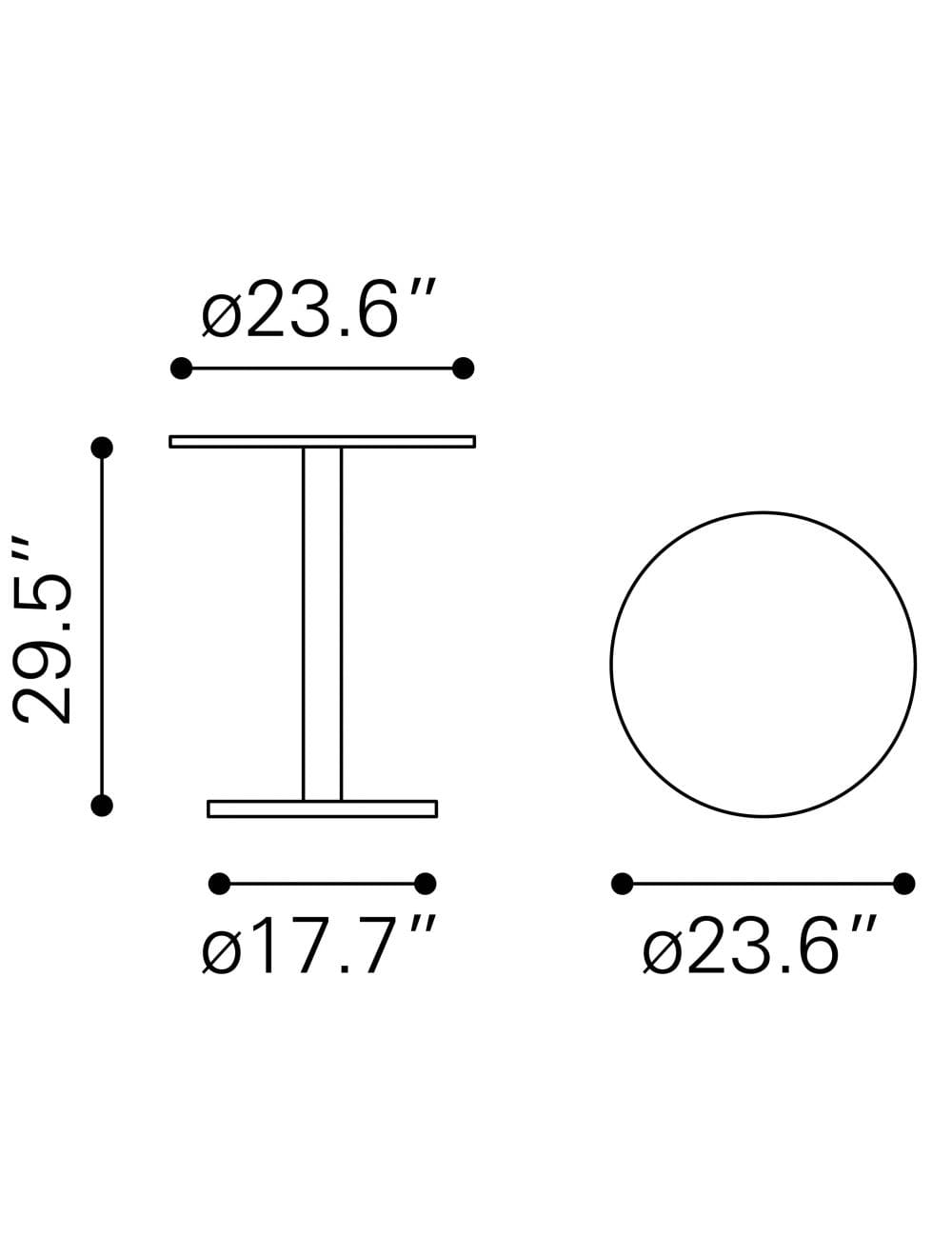 24" Gold And White Round End Table - Homeroots