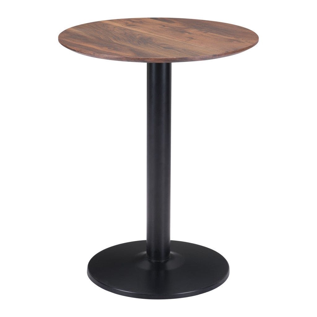 24" Black And Brown Round End Table - Homeroots