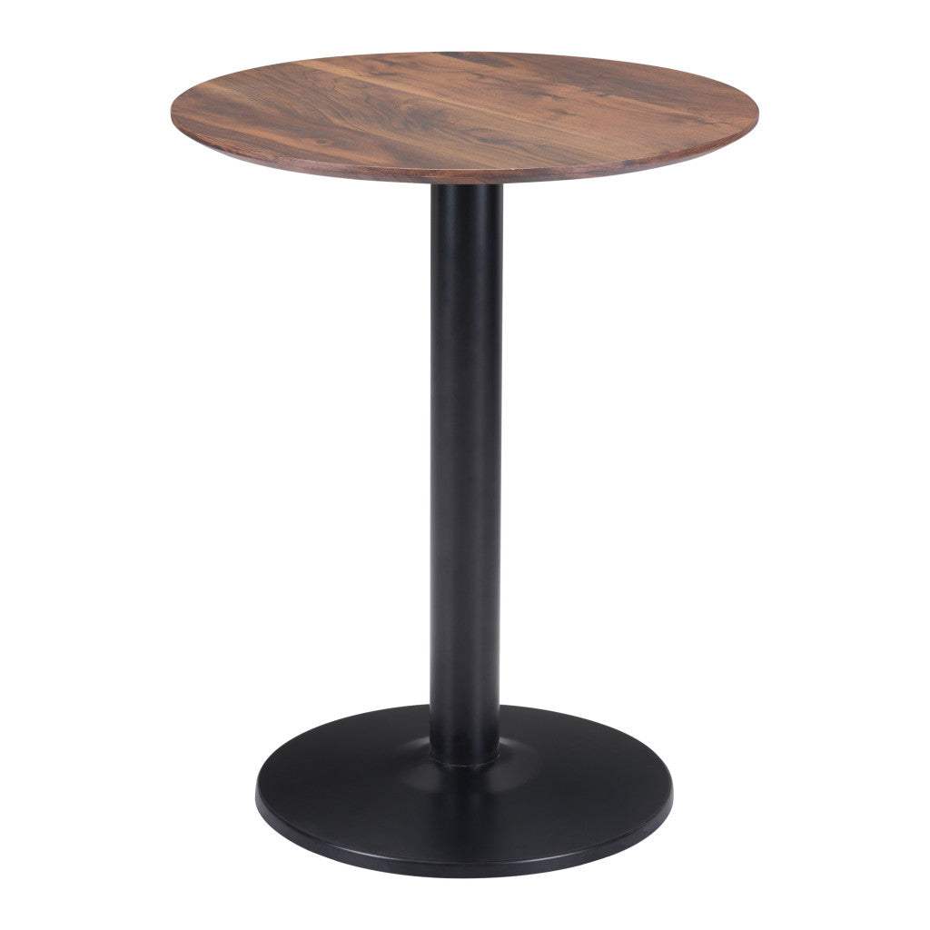 24" Black And Brown Round End Table - Homeroots - Flyclothing LLC