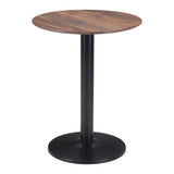 24" Black And Brown Round End Table - Homeroots