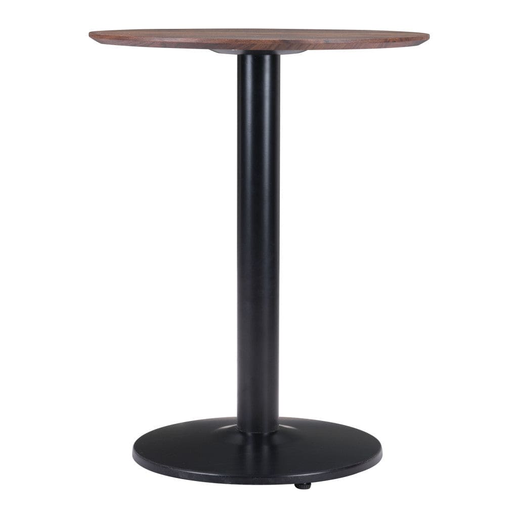 24" Black And Brown Round End Table - Homeroots