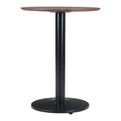 24" Black And Brown Round End Table - Homeroots