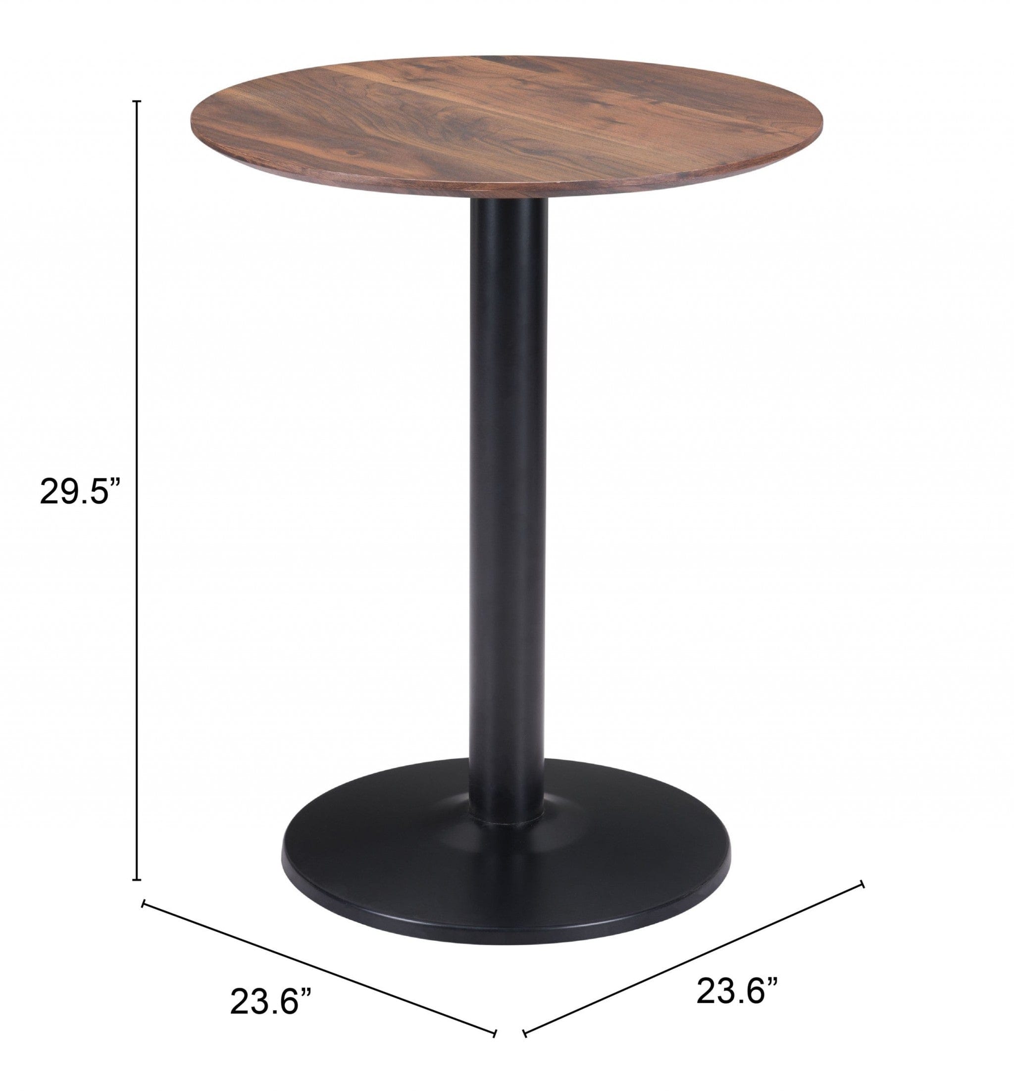 24" Black And Brown Round End Table - Homeroots