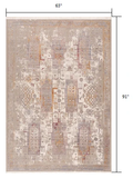 5' X 7' Beige and Ivory Medallion Non Skid Area Rug - Homeroots