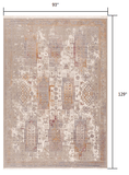 8' X 11' Beige and Ivory Medallion Non Skid Area Rug - Homeroots
