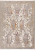 8' X 11' Beige and Ivory Medallion Non Skid Area Rug - Homeroots