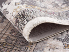 10' Runner Gray and Ivory Oriental Power Loom Runner Rug - Homeroots