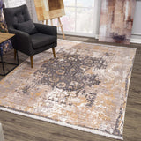 5' X 7' Gray and Ivory Oriental Non Skid Area Rug - Homeroots - Flyclothing LLC