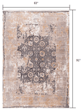 5' X 7' Gray and Ivory Oriental Non Skid Area Rug - Homeroots