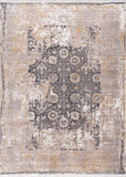 5' X 7' Gray and Ivory Oriental Non Skid Area Rug - Homeroots