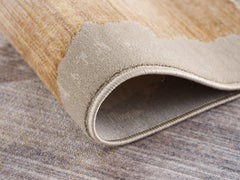 15' Runner Beige and Blue Abstract Power Loom Runner Rug - Homeroots