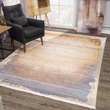 4' X 6' Beige and Blue Abstract Power Loom Area Rug - Homeroots - Flyclothing LLC