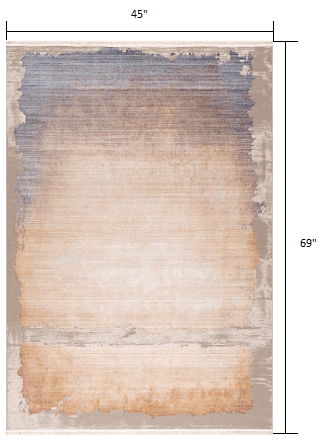 4' X 6' Beige and Blue Abstract Power Loom Area Rug - Homeroots - Flyclothing LLC