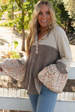 Floral Half Button Long Sleeve T-Shirt - Trendsi - Flyclothing LLC