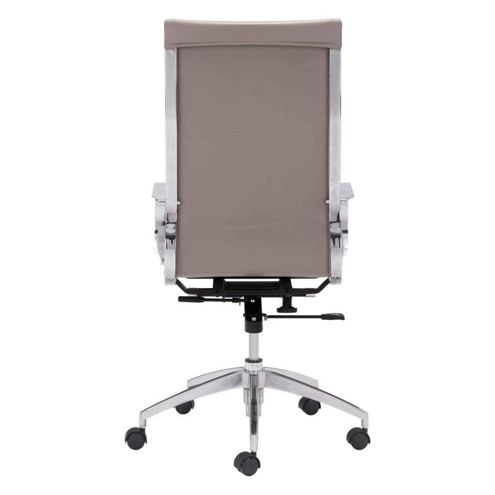 Taupe and Silver Adjustable Swivel Faux Leather Rolling Conference Office Chair - Homeroots - Flyclothing LLC