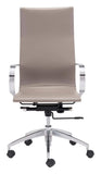 Taupe and Silver Adjustable Swivel Faux Leather Rolling Conference Office Chair - Homeroots - Flyclothing LLC