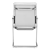 Set of Two White and Silver Faux Leather Conference Office Chair - Homeroots