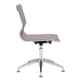 Taupe and Silver Swivel Faux Leather Conference Office Chair - Homeroots - Flyclothing LLC
