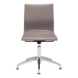 Taupe and Silver Swivel Faux Leather Conference Office Chair - Homeroots - Flyclothing LLC