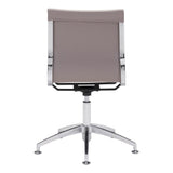 Taupe and Silver Swivel Faux Leather Conference Office Chair - Homeroots